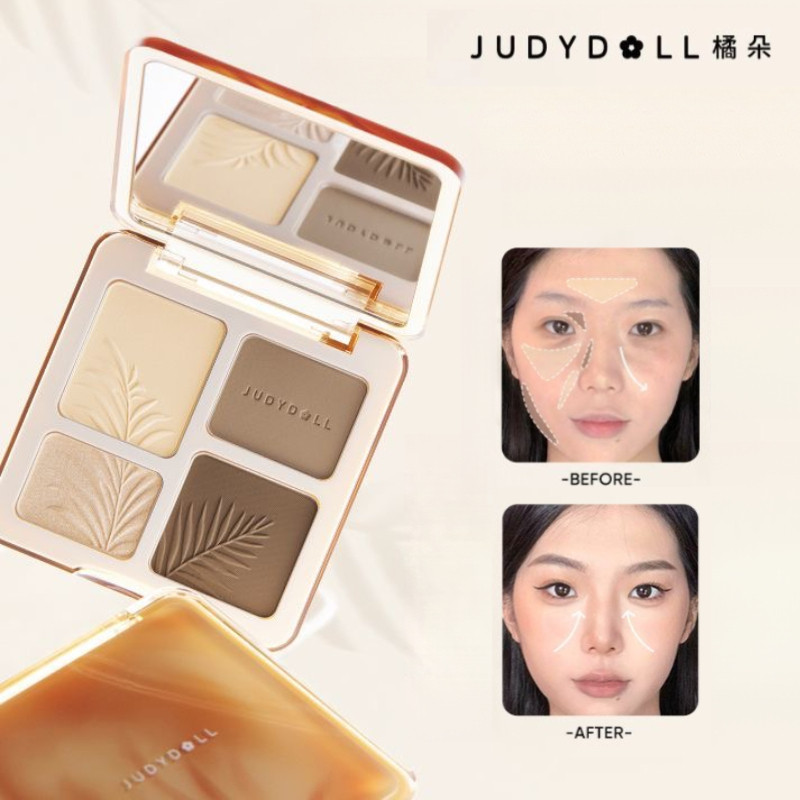 JUDYDOLL พาเลทคอนทัวร์ สี่สี ไฮไลท์ คอนทัวร์ ไบรท์เทนนิ่ง พาเลทครบวงจร