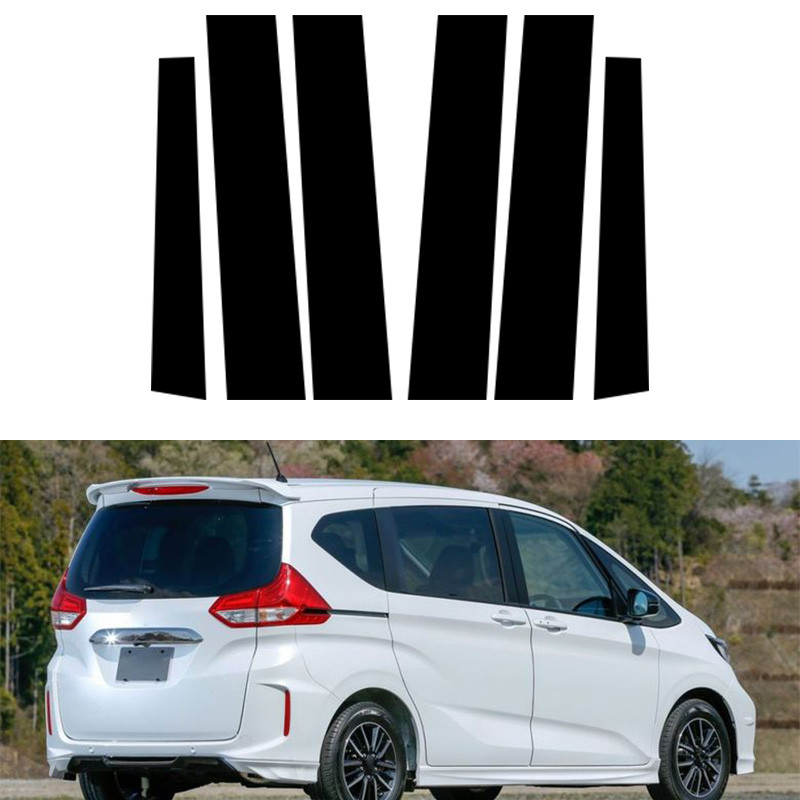 Polyคาร์บอเนต 6 ชิ้น Anti Scratch เสาหน้าต่างกลางประตู Moulding Trim สําหรับ Honda Freed GB5/GB6/GB7