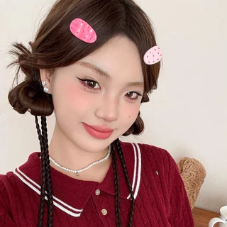 กิ๊บติดผมลายจุดสำหรับเด็กผู้หญิงสไตล์เกาหลี 2025 ปิ่นปักผมรูปไข่ขนาดเล็กใหม่