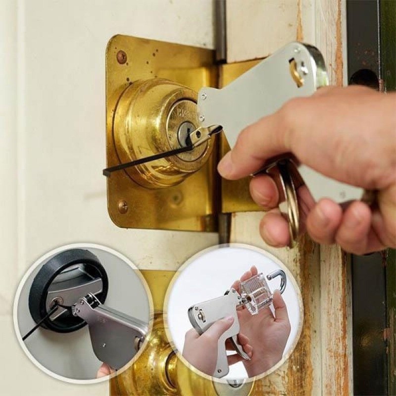 Lock Pick Snap Gun Set Locksmith Door Opener Picking Tool Lock Pick Bumps Stainless Steel Door Opene