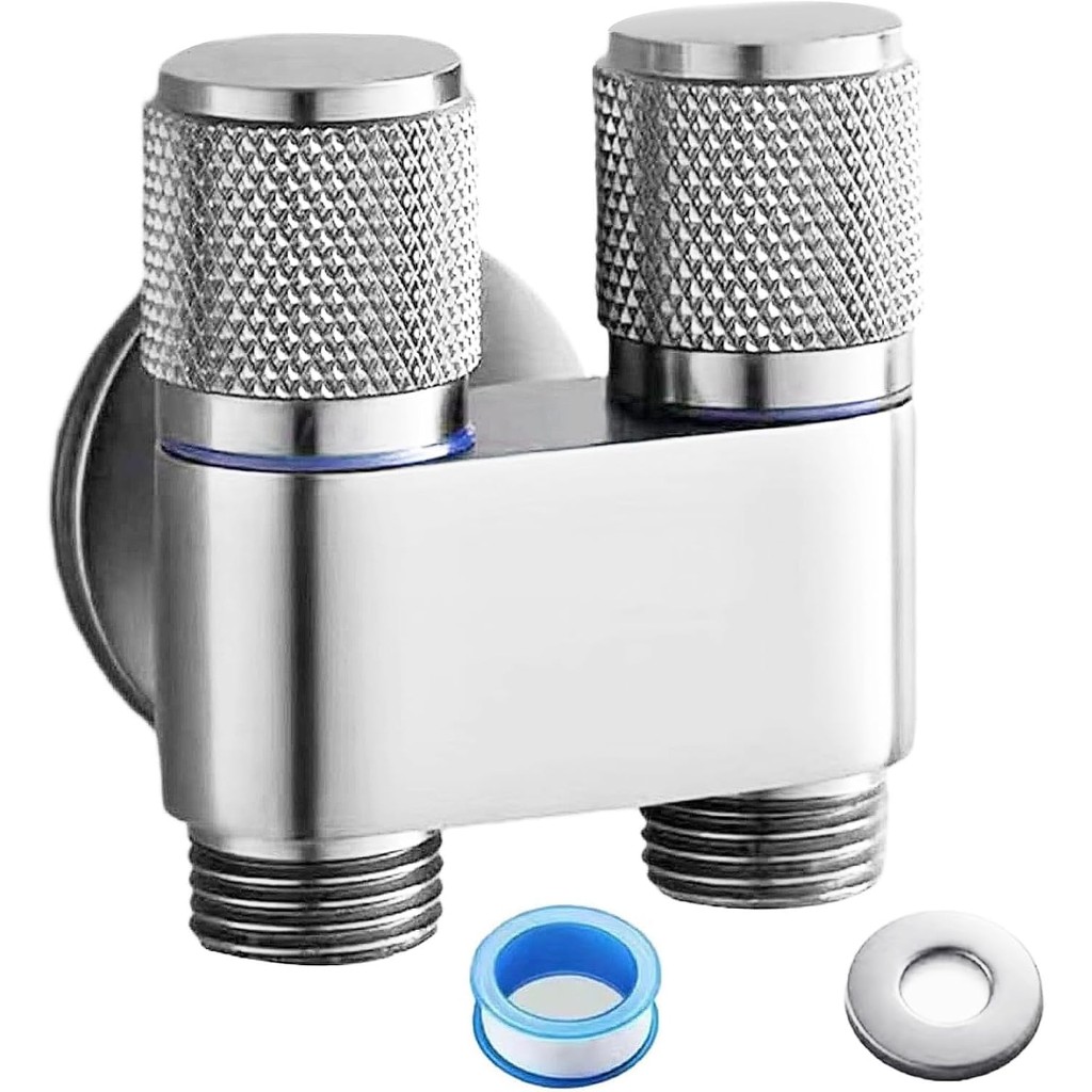 วาล์วแยกน้ำ 2 ทาง Bidet Sprayer Dual Control Valve G1/2 สำหรับสายฉีดชำระ ฝักบัว และก๊อกน้ำ