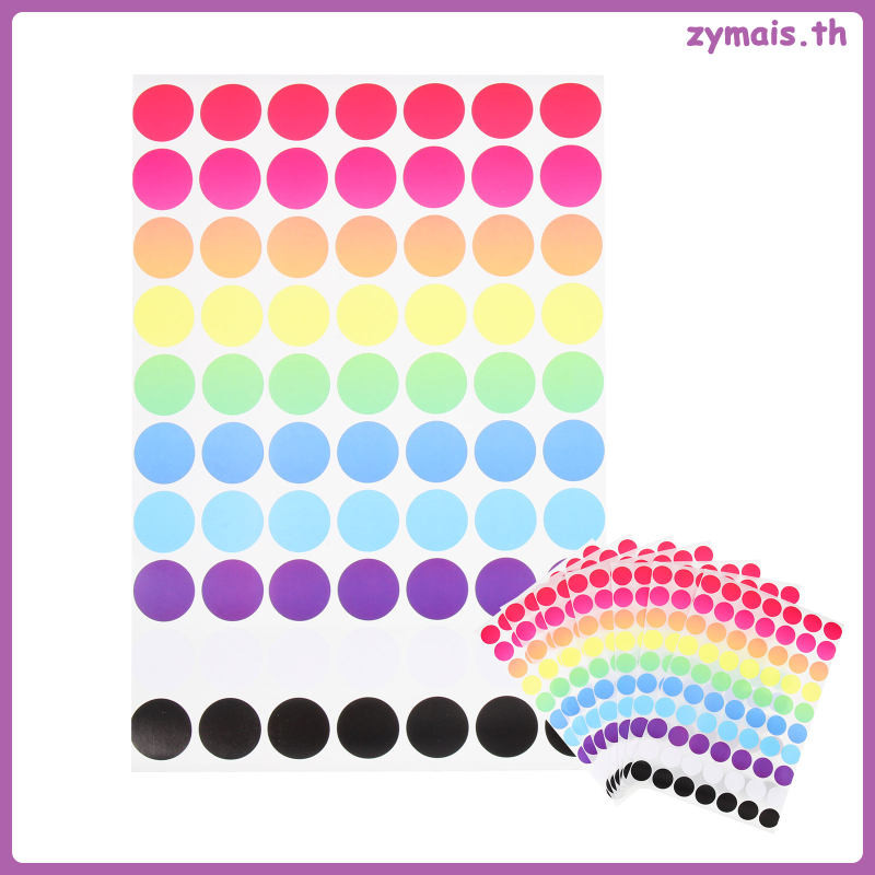 ✨ 20แผ่น สติ๊กเกอร์จุดสีสัน ลาเบลติดของ ช่วยเรียงของได้ดี ขนาดเล็ก พกพาสะดวก dot stickers colored do