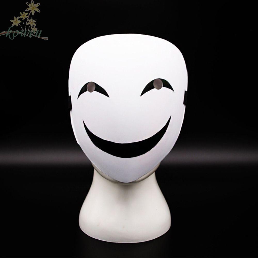 KOWEN อะนิเมะหน้ากากแฟชั่นตลกสีขาว Smile ฮาโลวีน Party อุปกรณ์เสริม Prop คอสเพลย์หน้ากาก