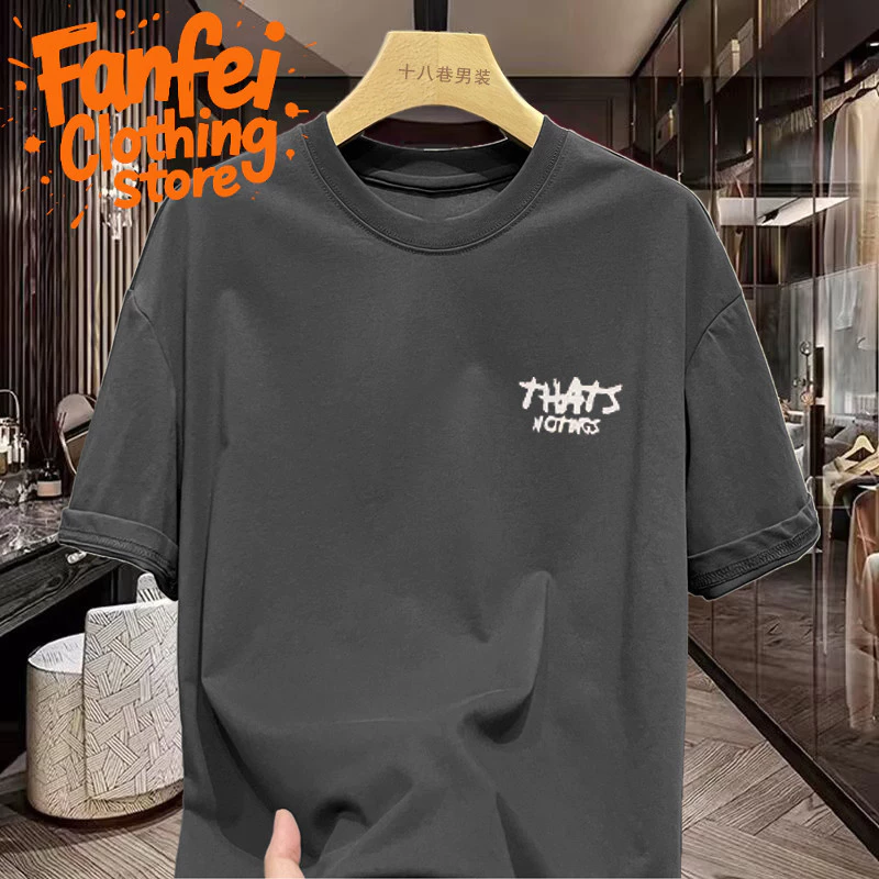 (จัดส่งตลอด 24 ชั่วโมง)Fanfei เสื้อยืดผู้ชายผู้หญิงฯลฯ สามข้ามสองด้านพิมพ์หนักผ้าฝ้ายแท้แขนสั้นชายหญิงท็อปส์