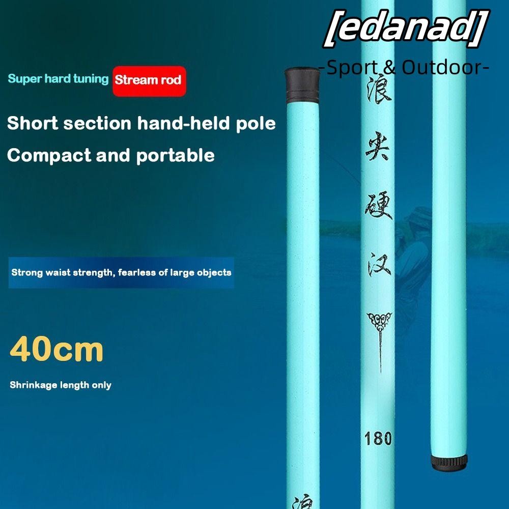 EDANAD ชุดเบ็ดตกปลา, รอกตกปลา Spincast คันเบ็ดแบบยืดไสลด์ครบชุด, เด็กแก้ว Fibre Fishing Pole Carbon 