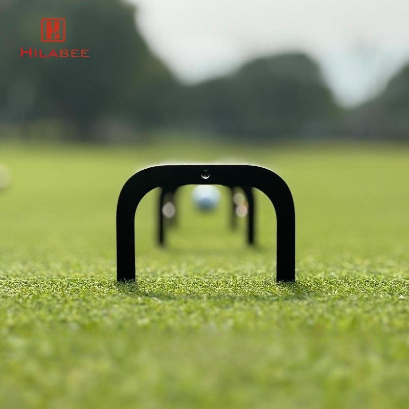 HILABEE 3x Golf Putting Gates Putt Gates โลหะแบบพกพา 6/70/80 มม.พัตเตอร์อุปกรณ์ Precision Practice Supplies