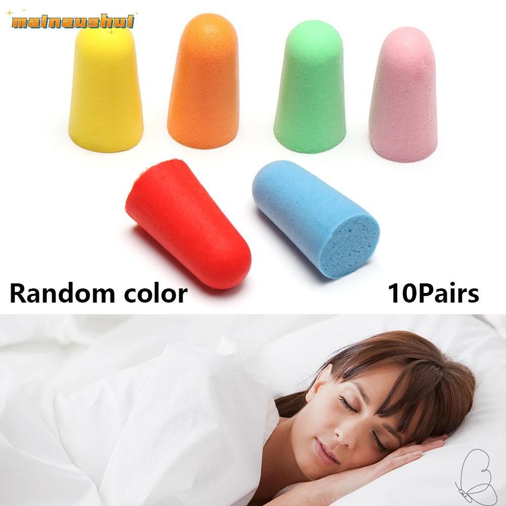 MAINAUSHUI 10 คู่สีสุ่มปลั๊กอุดหู Study Sleeping Hear Protector Anti-noise Comfort Tapered