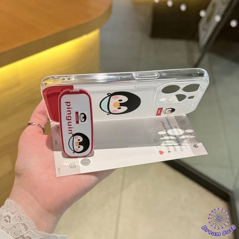 ตัวยึดกระจกลูกสุนัขเพนกวินน่ารัก เคส Redmi 9A 9C 9T 9 9C NFC 10A 10C 10 Note 13 10 11 11s 10s 8 9 Pro Plus POCO X5 M3 - รูปที่ 4