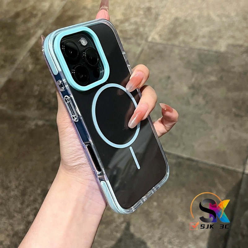 อะคริลิโปร่งใสฮาร์ดเปลือกแม่เหล็ก ไอพี 16 โปรแม็กซ์ เคสโทรศัพท์สําหรับ ไอโฟน 16 15 14 13 12 มือโปร สูงสุด 14/15 บวก 11ฮาร์ดเชลล์กลับขอบนุ่มปลอกกันกระแทกป้องก