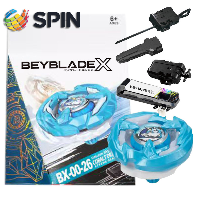 Bey X BX00-26 Blue BX-26 Unicorn Sting Gyro X พร้อม Launcher LED Grip ชุดสําหรับ ของเล่นเด็กสําหรับเ
