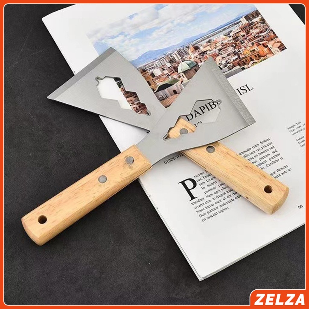 ZELZA เกรียงสแตนเลส ด้ามไม้ แข็งแรง 1 ชิ้น scraper knife