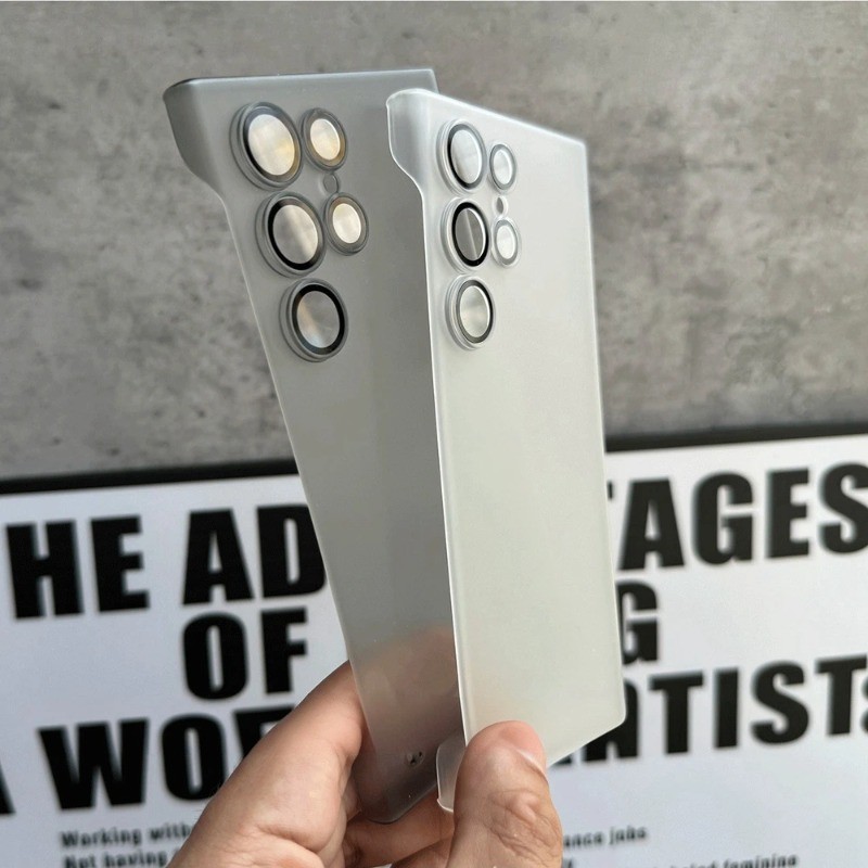 SAMSUNG HOCE Ultra Thin Frameless Matte Clearเคสโทรศัพท์สําหรับSamsung Galaxy S25 S22 S23 Ultra S24 S25 Plus S25Edge Hard Coverพร้อมฟิล์มเลนส์