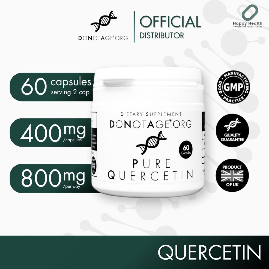 Quercetin (60 แคปซูล) Do Not Age 800 mg. ช่วยเสริมการทำงาน Resveratrol ชะลอวัย คุมน้ำตาลในเลือด ลดการอักเสบ