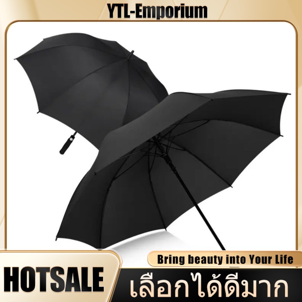 EMPด้ามยาวกอล์ฟอัตโนมัติร่มความดันอากาศคู่กันแดด UV บุรุษธุรกิจตรงร่ม ร่มสีรุ้ง ร่มกันฝน กันแดด กันยูวี Umbrella Rainbow