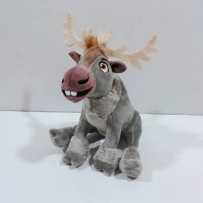 Disney Sitting 18cm Frozen Sven Stuffed Plush Toy Kawaii Christmas Reindeer Sven Soft Kids Dolls Gif