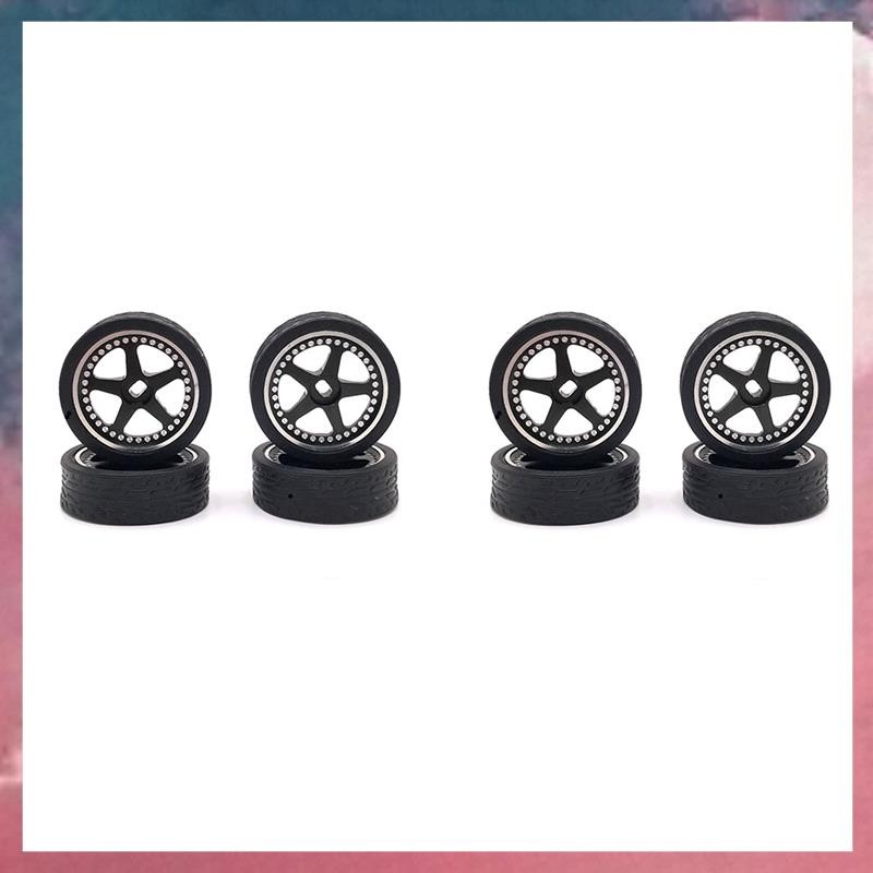 4 ชิ้น 26 มิลลิเมตรขอบล้อโลหะยางยาง Tyre ชุดสําหรับ  284131 K969 K989 K999 P929 Mini-Z 1/28 RC รถอะไ