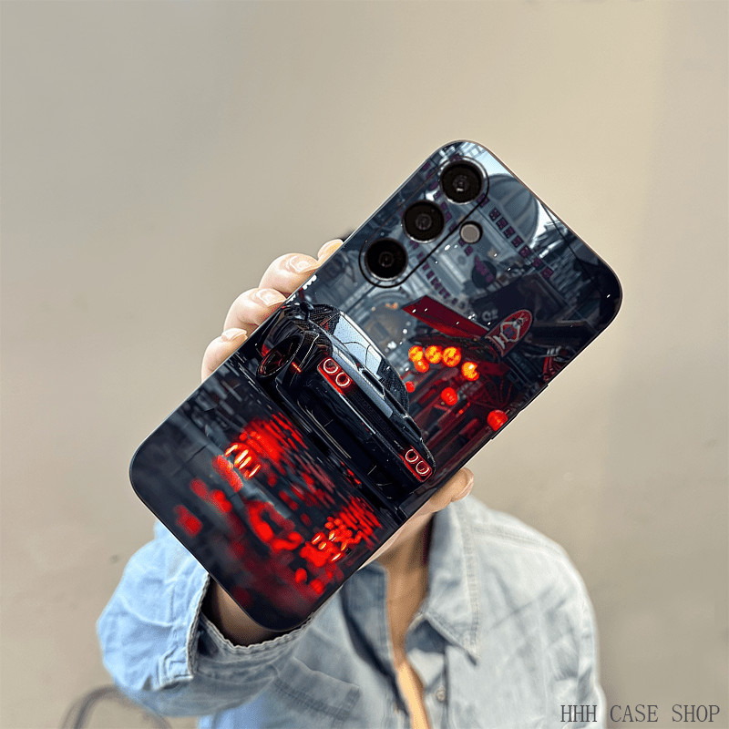 เคสโทรศัพท์ป้องกันนุ่ม TPU ลายกราฟิก 2D สำหรับรถยนต์กีฬา MF เข้ากันได้กับ Samsung S10 S20 S21 S22 S2