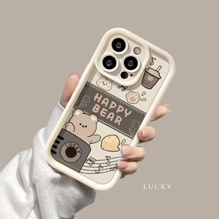 วีโว่ เคส สําหรับ VIVO Y36 Y15s Y17 Y20 Y27 Y21 Y21s Y15 Y17s Y22 Y12 Y16 Y12s Y02 Y91 Y30 Y28 ชานมหมีน้อย เคสโทรศัพท์