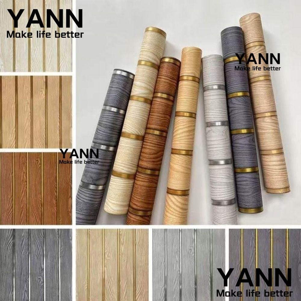 YANN วอลล์เปเปอร์ PVC, Self-Adhesive 45 ซม.* 10 ม.สติ๊กเกอร์ติดผนัง,ลายไม้กันน้ําคราบสติกเกอร์ตกแต่งผนังตกแต่ง