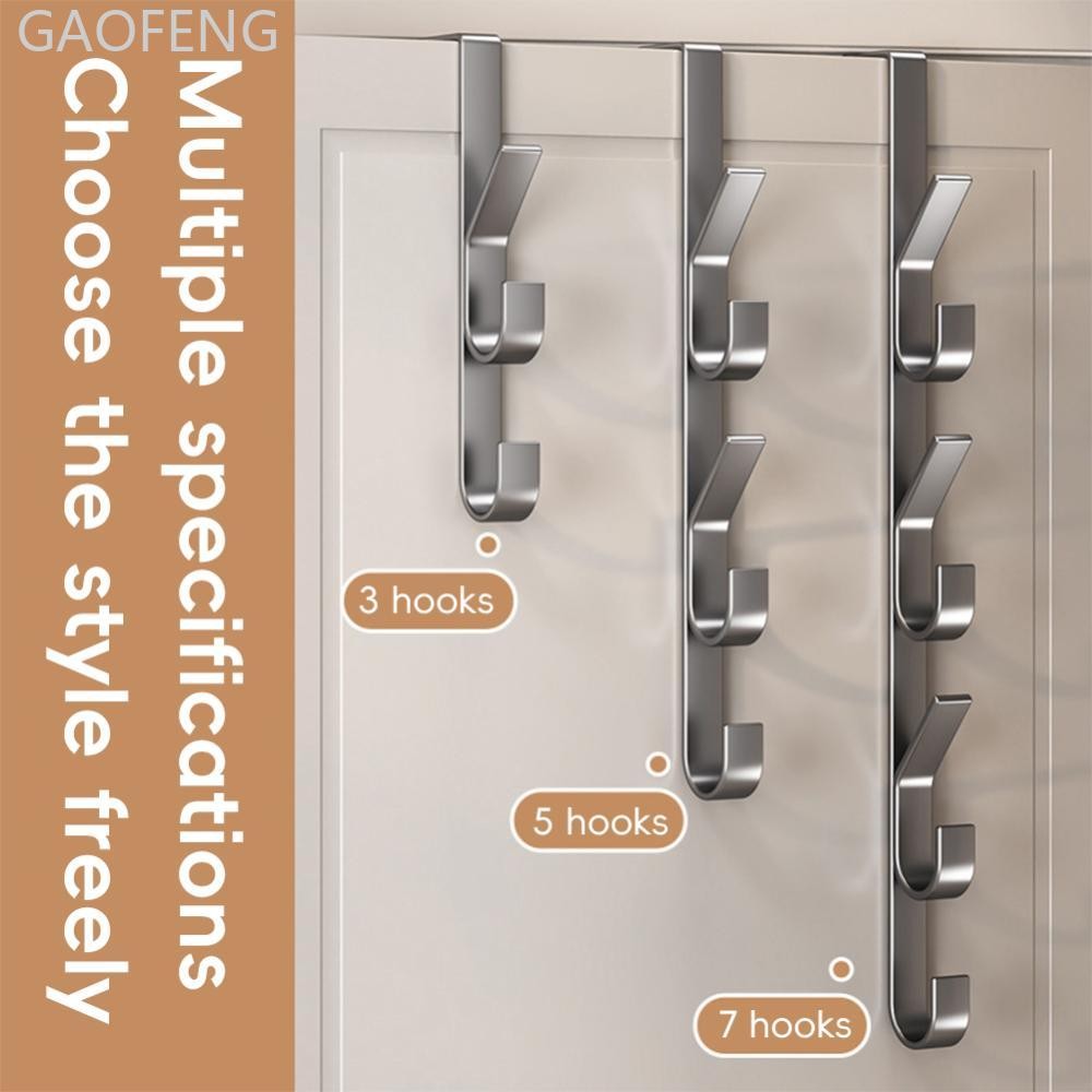 GAOFENG 1PC Over Door Hooks มัลติฟังก์ชั่นประตูด้านหลัง Hook ไม้แขวนเสื้อประหยัดพื้นที่การออกแบบแนวต