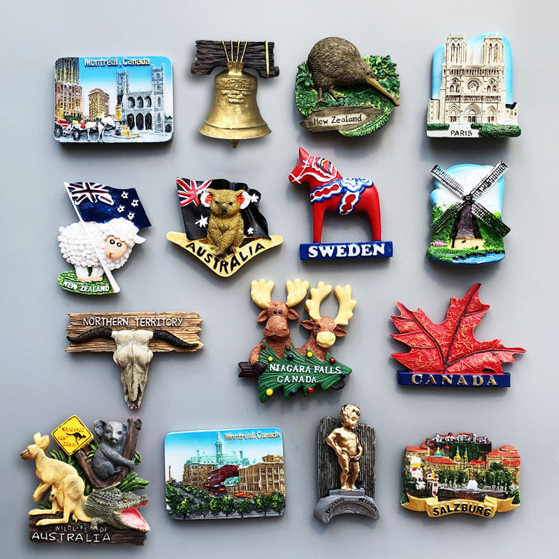 แม่เหล็กติดตู้เย็น Canada Irish เยอรมัน Hollywood สวีเดน Dutch Salzburg Australi แม่เหล็กติดตู้เย็นสติกเกอร์ World Travel ของที่ระลึกแม่เหล็ก ราคา ถูกที่สุด ดีลบีเคเค