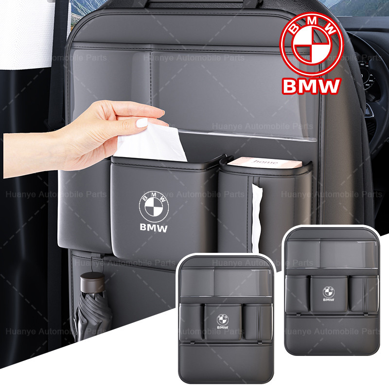 1/2pcs รถหนังถ้วยน้ํา Organizer พนักพิงกระเป๋าสําหรับ BMW M Power 1 3 4 5 6 7 M3 M5 M6 E46 E39 E60 E
