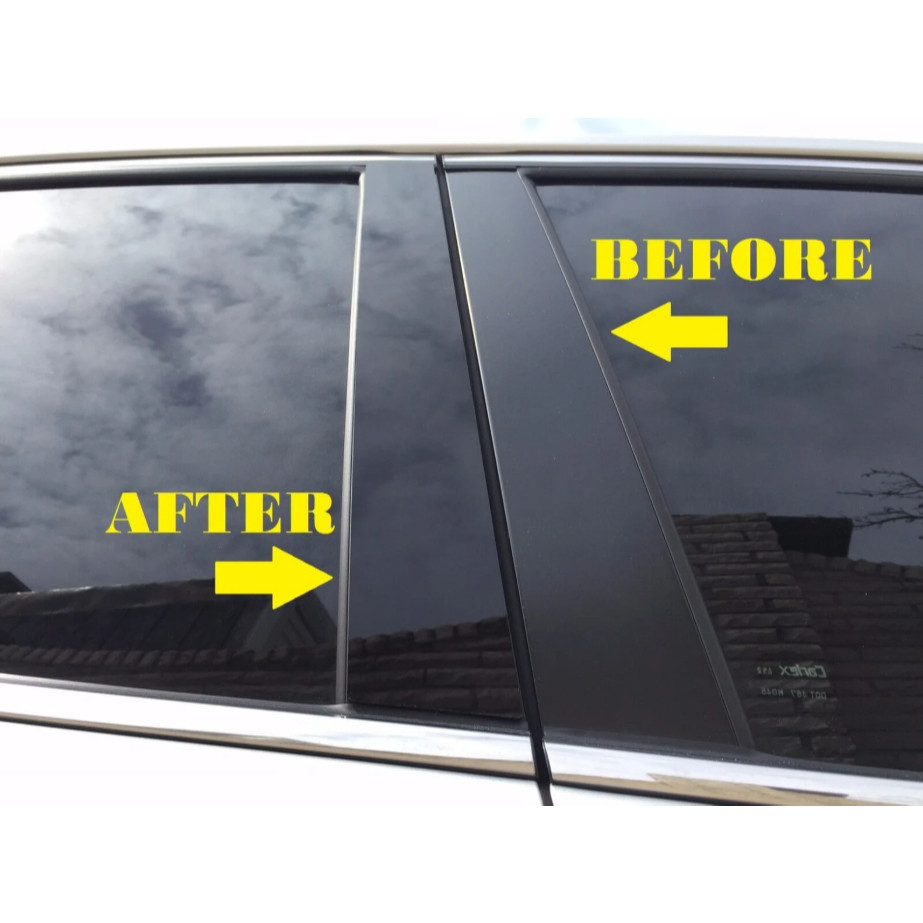 Proton Exora 2009 - 2021 เสาฝาครอบโครเมียม 6 ชิ้นชุด Chrome / สีดําเงา - รูปที่ 2