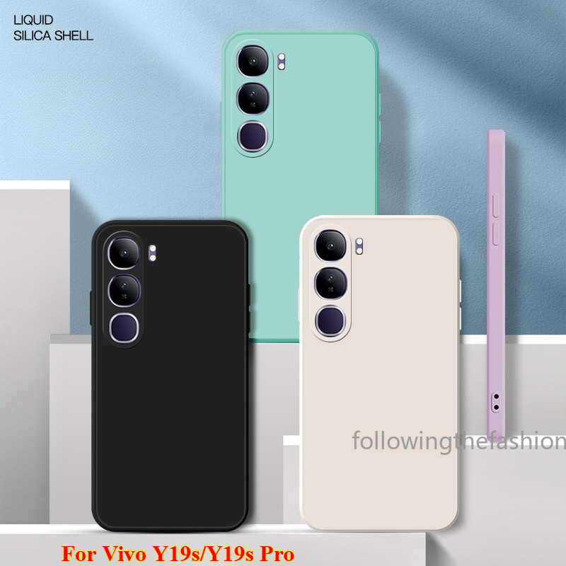 ปลอกสําหรับ vivo Y19s 4G 2024 vivo Y19s Y19 S Y19s Pro Y17s Y29s Y28s Y29 Y28 4G 5G เคสซิลิโคนเหลวโทรศัพท์เต็มกล้องกันชนกลับกันกระแทกปลอกTPUนุ่ม