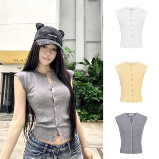 MOSESQUEEN  มอสสควีน โดปามีน เสื้อแขนสั้นถักกันหนาว 2025 ฤดู…