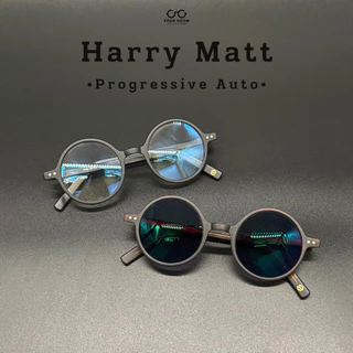 แว่นตาสายตายาวเลนส์โปรเกรสซีฟ ไร้รอยต่อ รุ่น Harry Matt ''แฮรี่'' 7422 อ่านหนังสือ ดูจอคอม ใส่เดิน ออกแดดเปลี่ยนสีเทาดำ