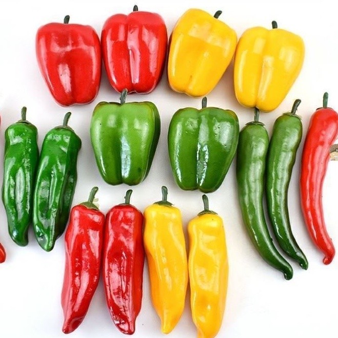 พริกปลอม โมเดลพริก พริกขี้หนูปลอม พริกหวานปลอม พริกชี้ฟ้าปลอม พริกปลอมสําหรับตกแต่งร้านค้า พร๊อพถ่ายรูป