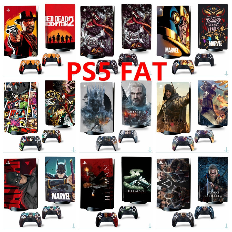 100 สีสติกเกอร์ผิวใช้งานร่วมกับ Sony Playstation 5 Fat Disc Edition ไวนิล Decal Wrap ฟิล์มป้องกันสํา