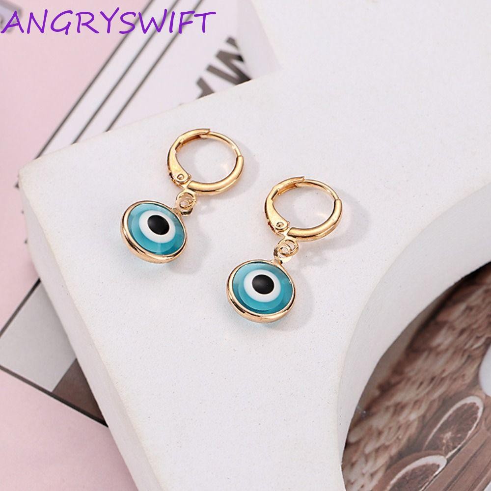 ต่างหูตาปีศาจ ANGRYSWIFT, Amulet Silver Demon Eye, บุคลิกภาพรอบทองตุรกี Lucky ต่างหูห่วงตาตุรกี Party