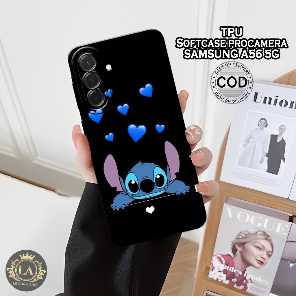 HP เคส Samsung A56 5G รุ่นล่าสุด - เคส Leviora - เคส Stitch แฟชั่น - Samsung A56 5G Softcase - เคส P