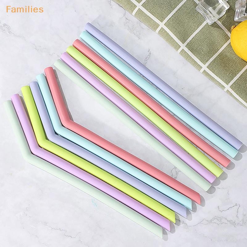 Families> 6 ชิ้นหลอดซิลิโคนเกรดอาหารแบบใช้ซ้ําได้ตรง Bent Multicolor ดื่มฟางสําหรับเด็ก Party Bar อุปกรณ์เสริมได้ดี - รูปที่ 3