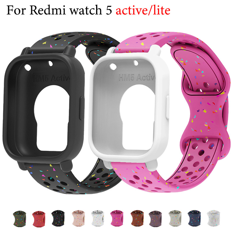 สายรัดซิลิโคนอ่อนนุ่มสําหรับ Xiaomi Redmi Watch 5 Active/Lite Ribbon Particle Design กีฬานาฬิกาสําหรับ Redmi Watch 5 Active 5 Lite อุปกรณ์เสริมสมาร์ทวอทช์