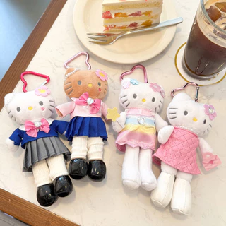 Sanrio Hello Kitty Mermaid Series Plushie ของเล่นน่ารัก KT พวงกุญแจตุ๊กตากระเป๋าจี้เด็กของขวัญ