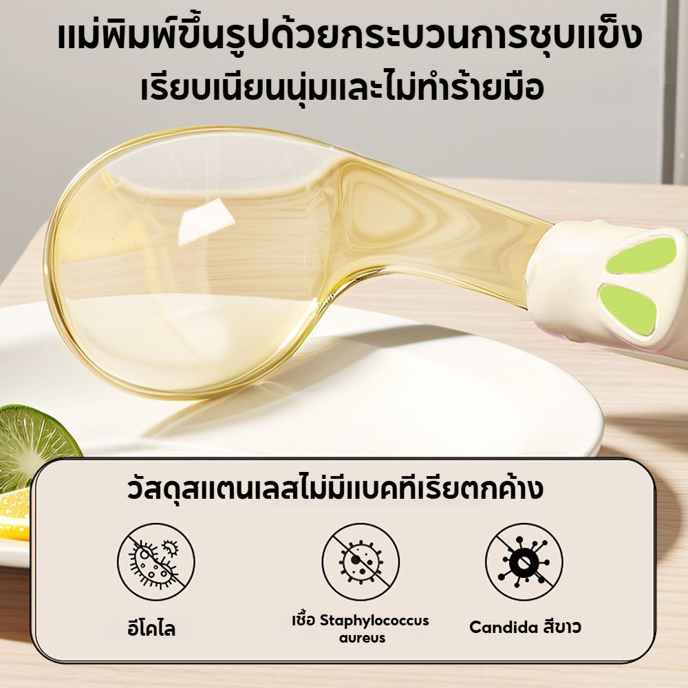 BabyMeal ชุดช้อนส้อม ด้ามจับซิลิโคนห่วงกลม ช้อนส้อมสำหรับเด็ก ฝึกทานอาหารด้วยตัวเอง ฟรีกล่องเก็บสำหรับพกพา - รูปที่ 2
