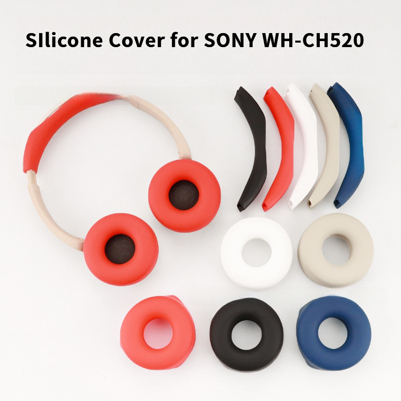 เข้ากันได้กับหูฟัง Sony WH-CH520 แผ่นรองหูฟังฝาครอบป้องกันกรอบฝาครอบแถบคาดศีรษะฝาครอบหมวกหู