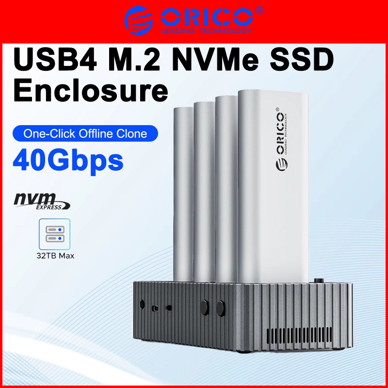 ORICO USB4 40Gbps M.2 NVMe SSD Enclosure clone Docking Station 4 Bay 2 Bay offline clone SSD สําหรับ