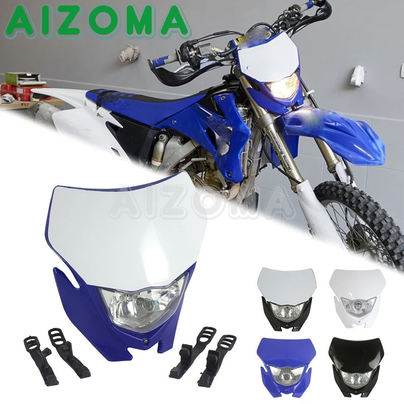 Dirt Bike Offroad Motocross 12v HI/lo Beam H4 Headlight Fairing Enduro Headlamp Supermoto For Yamaha