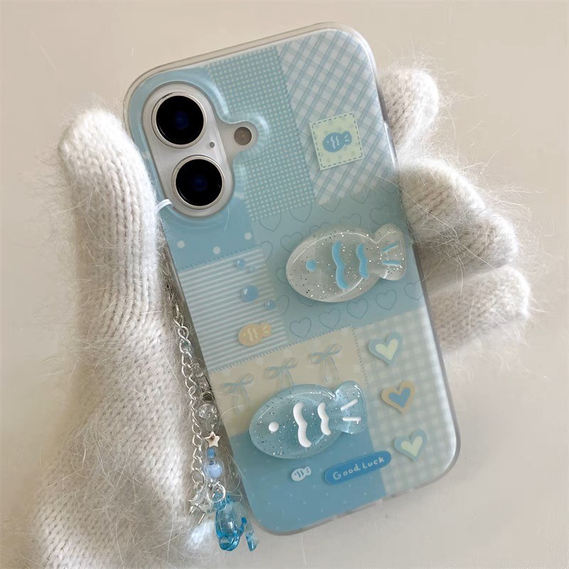 เคส Soft for VIVO Y29 Y04 Y19S Y100 Y39 Y29S Y200 Y28S Y78 V29 Lite 5G Y38 Y28 Y36 Y27 Y17S Y15S Y15A 2021 Y03 Y18 4G Y16 Y02S Y02 Y02A Y01 Y77 Y22S Y22 Y35 2022 Y75 Y55 Y76 Z5X Cute Bling fish bracelet Phone Case TM 60 - รูปที่ 2