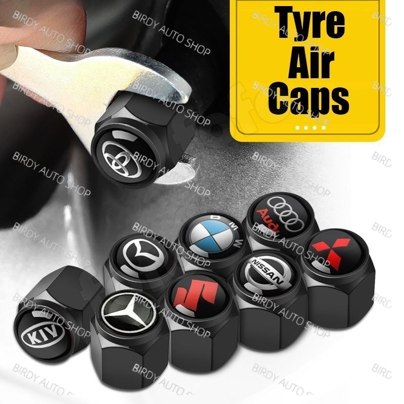 BIRDY 4 ชิ้น/เซ็ต Valve Caps รถสแตนเลสล้อ Stem Air Caps รถ Tyre Valve Caps รุ่นสากล