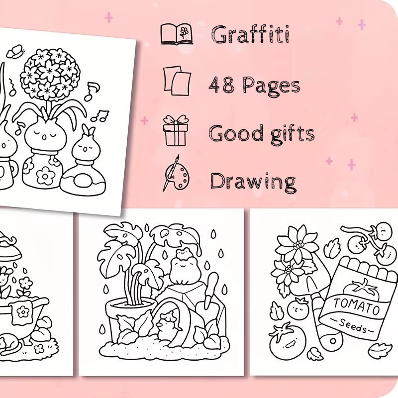 GeeToy สมุดระบายสีฉากสร้างสรรค์มุมเล็กๆสาว ช่วงเวลา การออกแบบน่ารักผ่อนคลายของขวัญ กราฟฟิตี้ หนังสือภาพวาด - รูปที่ 7