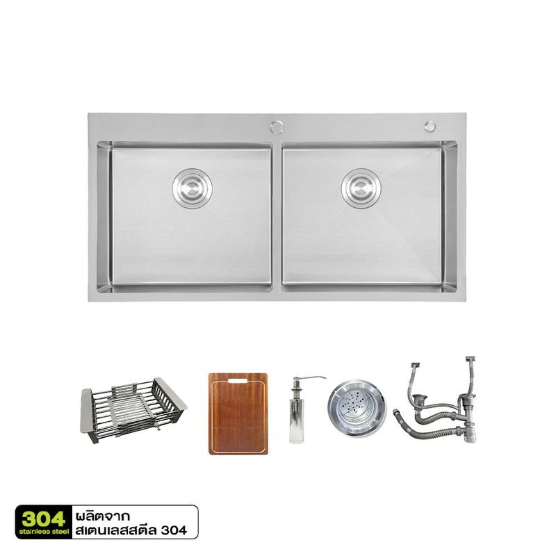 KITCHEN STUDIO ซิงค์ฝัง 2 หลุม รุ่น KSS-10050-2S-S