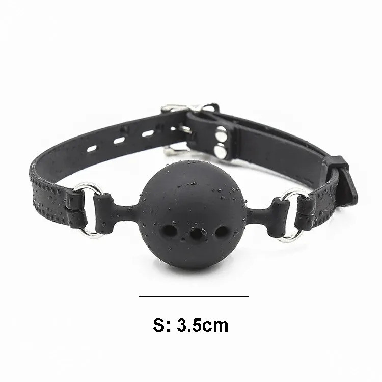 Mn Sex Toys of Silicone Safety Mouth Gag Ball With Leather Strap Lock for Bdsm Bondage Adults Games 