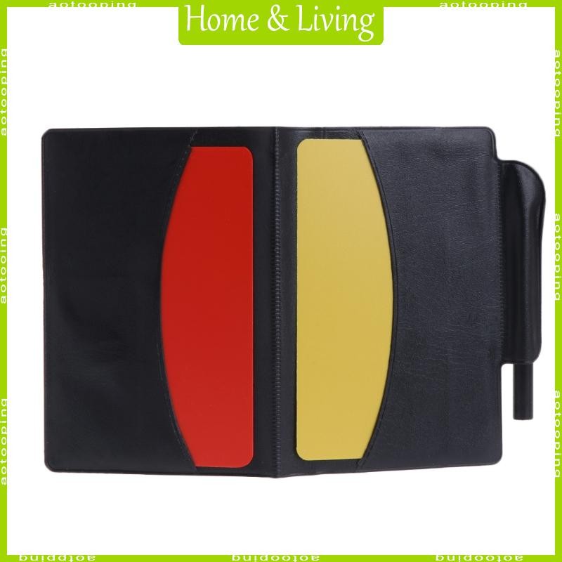 นิ่ง ใหม่ กีฬาฟุตบอล กระเป๋าสตางค์โน๊ตบุ๊คสำหรับผู้ตัดสิน พร้อมการ์ดสีแดงและสีเหลือง