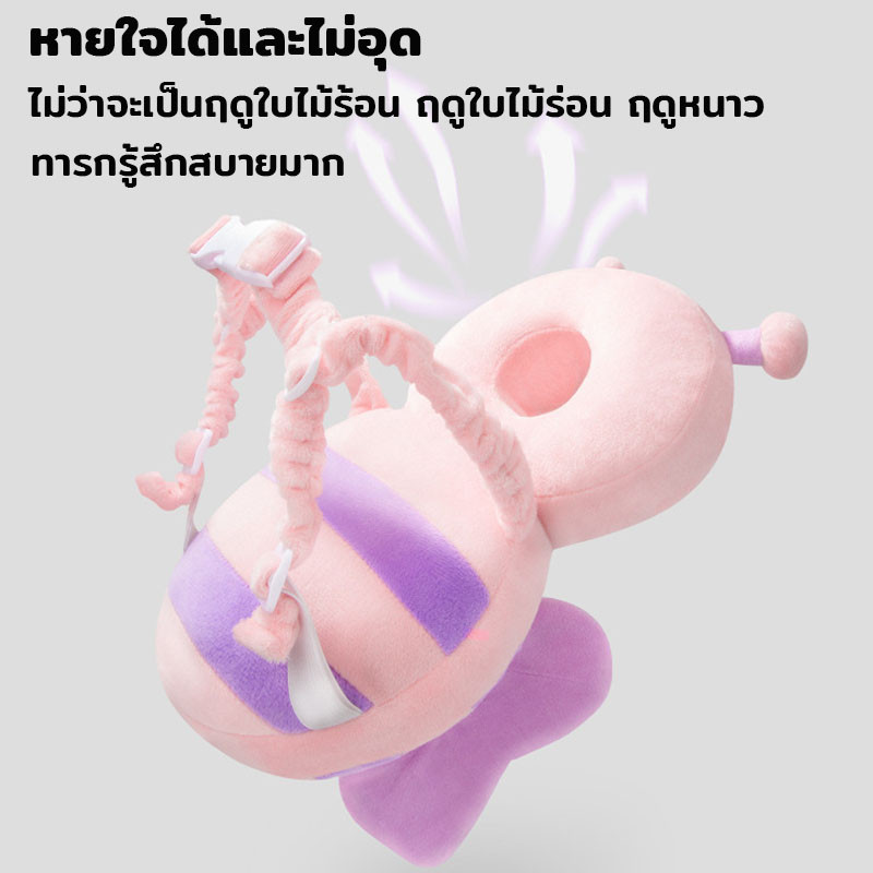 COD หมอนป้องกันหัวเด็ก หมอนกันตก ลดความเสี่ยงของการตกและบาดเจ็บสําหรับทารก ราคา ถูกที่สุด ดีลบีเคเค แกลเลอรีภาพที่ 7