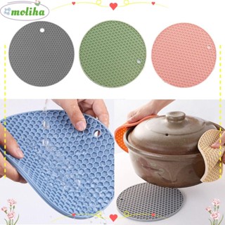 โมลิฮา เสื่อซิลิโคนสามขา,แผ่นรองกันลื่นทรงกลมซิลิโคนที่วางหม…