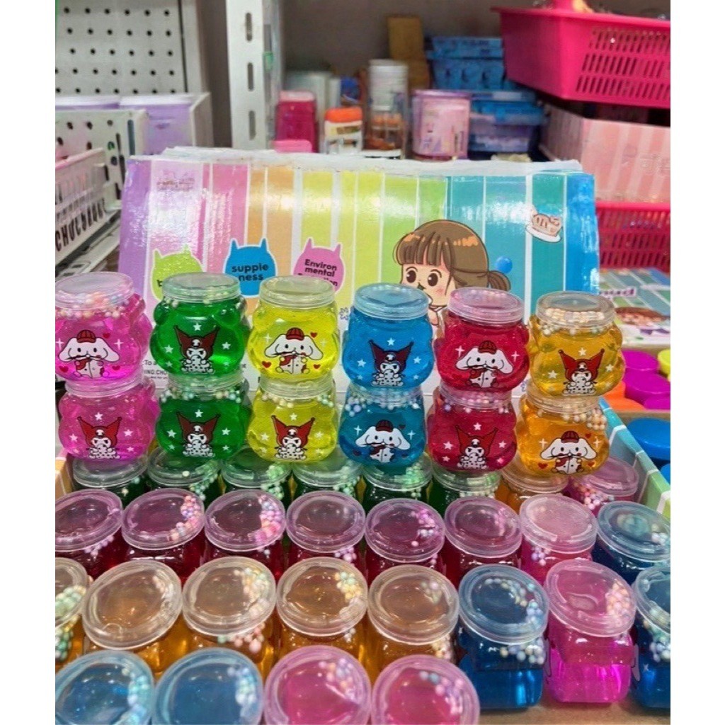 ของเล่น สไลม์ สลาม กากเพชร เม็ดโฟม เเบบขวด รูปการ์ตูนสุดน่ารัก มีหลายเเบบให้เลือก
